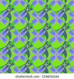 New color seamless pattern with many flower.