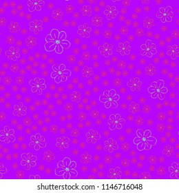 New color seamless pattern with many flower.