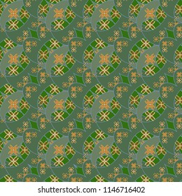 New color seamless pattern with many flower.
