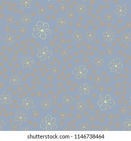 New color seamless pattern with many flower.