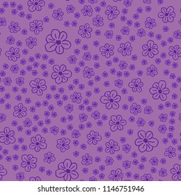New color seamless pattern with many flower.
