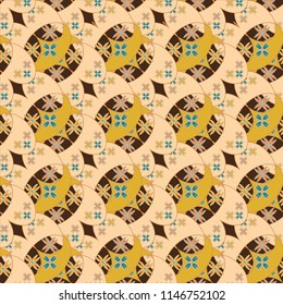 New color seamless pattern with many flower.
