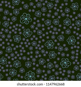 New color seamless pattern with many flower.