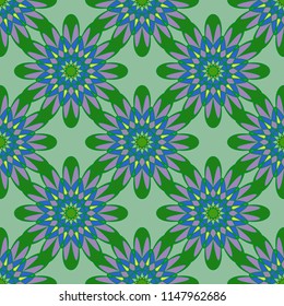 New color seamless pattern with many flower.