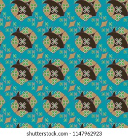 New color seamless pattern with many flower.