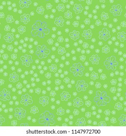 New color seamless pattern with many flower.