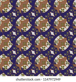 New color seamless pattern with many flower.