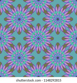 New color seamless pattern with many flower.