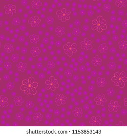 New color seamless pattern with many flower.