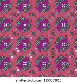 New color seamless pattern with many flower.