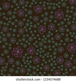 New color seamless pattern with many flower.