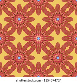 New color seamless pattern with many flower.