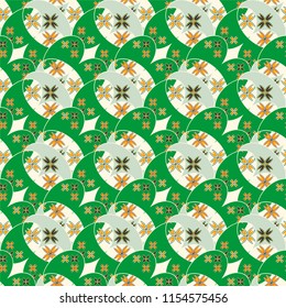 New color seamless pattern with many flower.