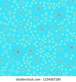 New color seamless pattern with many flower.