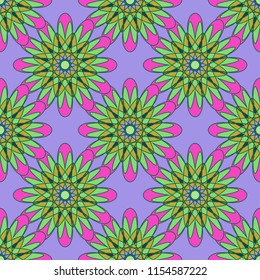 New color seamless pattern with many flower.