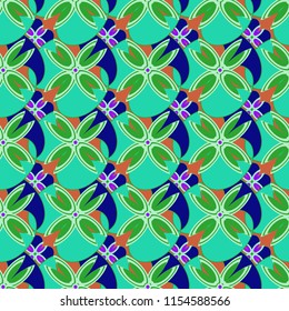 New color seamless pattern with many flower.