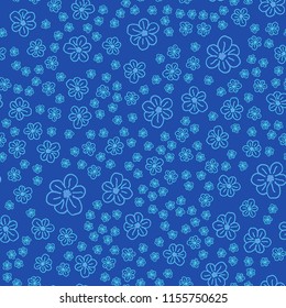 New color seamless pattern with many flower.