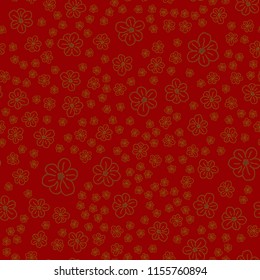 New color seamless pattern with many flower.