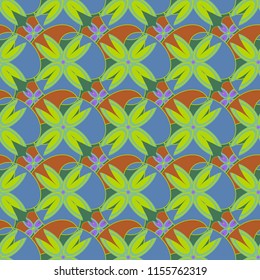 New color seamless pattern with many flower.