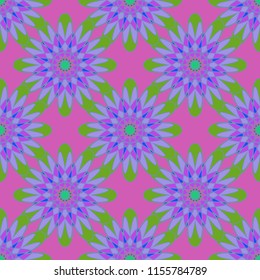 New color seamless pattern with many flower.