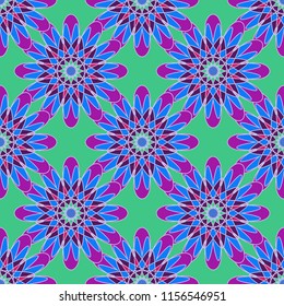 New color seamless pattern with many flower.