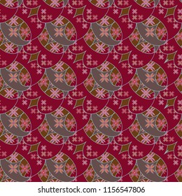 New color seamless pattern with many flower.
