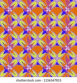 New color seamless pattern with many flower.