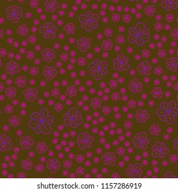 New color seamless pattern with many flowers