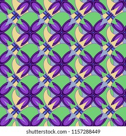 New color seamless pattern with many flowers