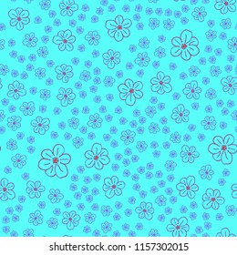 New color seamless pattern with many flower.