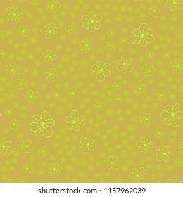 New color seamless pattern with many flower.