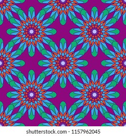 New color seamless pattern with many flower.