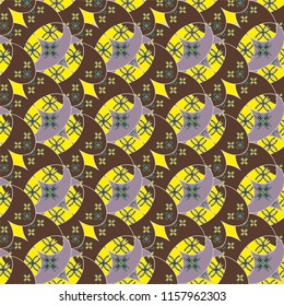 New color seamless pattern with many flower.