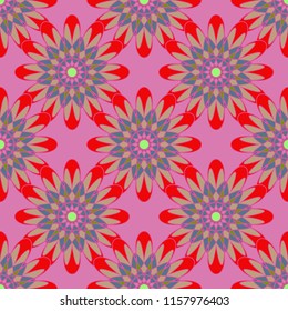 New color seamless pattern with many flower.