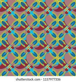 New color seamless pattern with many flower.
