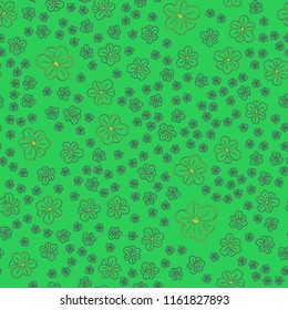 New color seamless pattern with many flower.