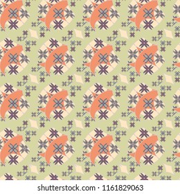 New color seamless pattern with many flower.
