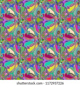 New color seamless pattern with many flower.