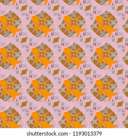 New color seamless pattern with many flower.