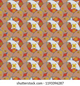 New color seamless pattern with many flower.