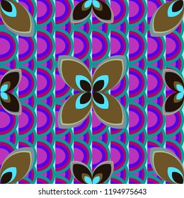 New color seamless pattern with many flower.