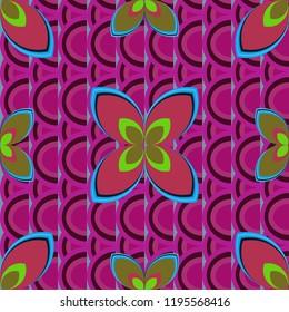 New color seamless pattern with many flower.