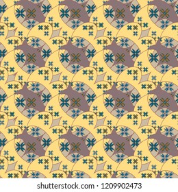 New color seamless pattern with many flower.