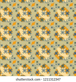 New color seamless pattern with many flower.