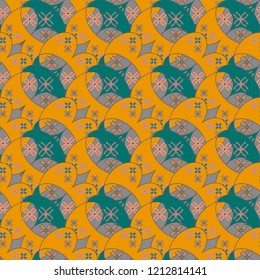 New color seamless pattern with many flower.