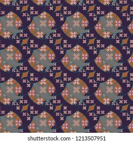 New color seamless pattern with many flower.