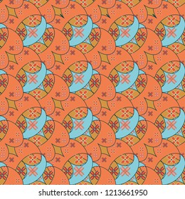 New color seamless pattern with many flower.