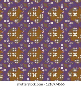 New color seamless pattern with many flower.