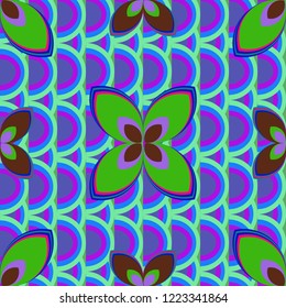 New color seamless pattern with many flower.