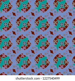 New color seamless pattern with many flower.